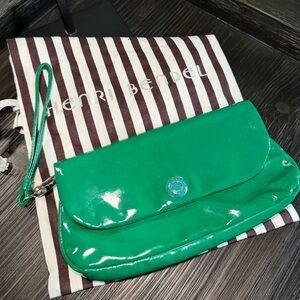 Henri Bendel Emerald Patent Leather Wristlet